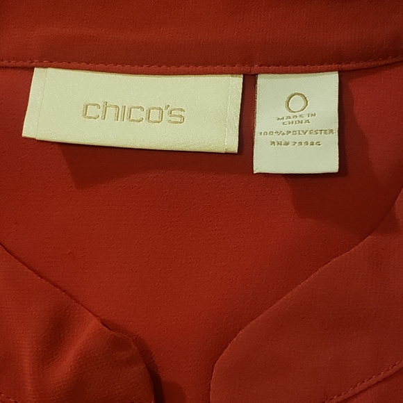 Chico's Semisheer Blouse Berry Red - Picture 6 of 6